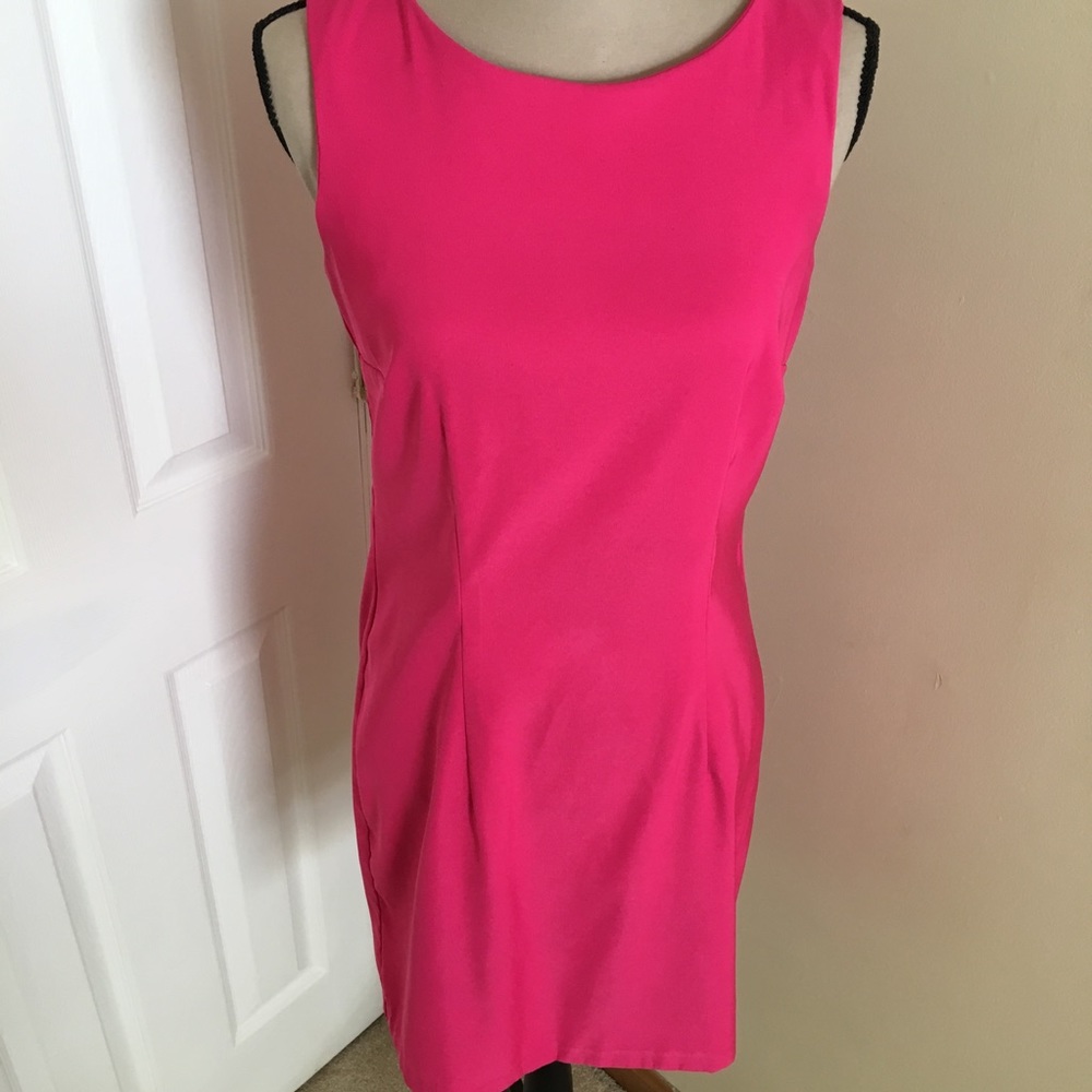 AB Studio Solid Pink Sheath dress